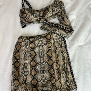 I.AM.GIA snake print top and skirt set